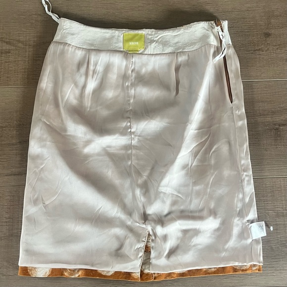 MAEVE Anthropologie Corded Dots Pencil Skirt Size 6 Mustard Gold Circles Lined - Picture 7 of 9